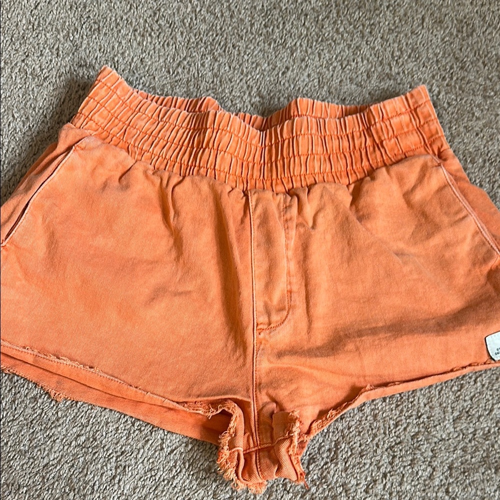 Orange BDG denim shorts